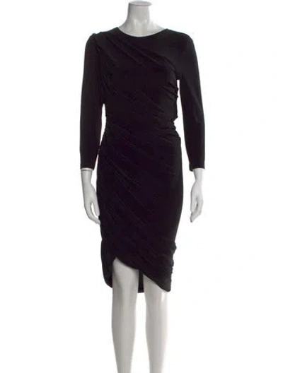 Pre-owned Norma Kamali Crew Neck Knee-length Dress In Black