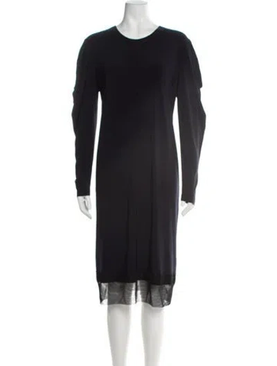 Pre-owned Norma Kamali Crew Neck Knee-length Dress In Black