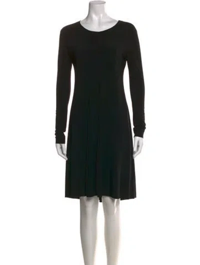 Pre-owned Norma Kamali Crew Neck Knee-length Dress In Black