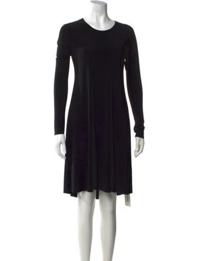 Pre-owned Norma Kamali Crew Neck Knee-length Dress In Black