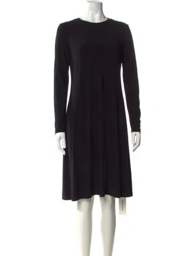 Pre-owned Norma Kamali Crew Neck Knee-length Dress In Black