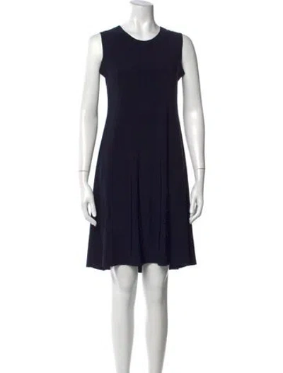 Pre-owned Norma Kamali Crew Neck Knee-length Dress In Blue