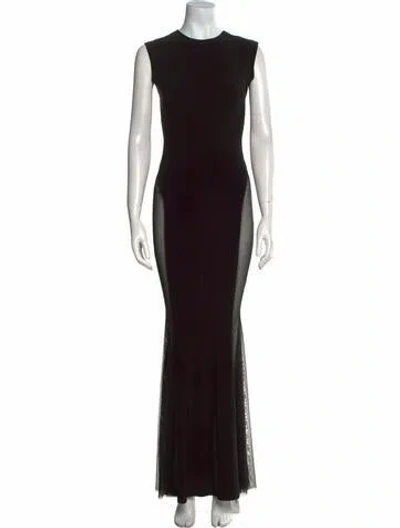 Pre-owned Norma Kamali Crew Neck Long Dress In Black