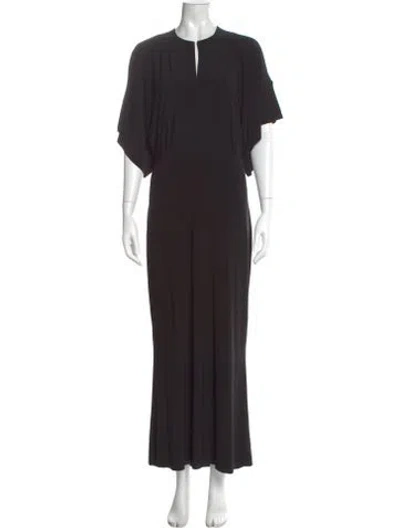 Pre-owned Norma Kamali Crew Neck Long Dress In Black