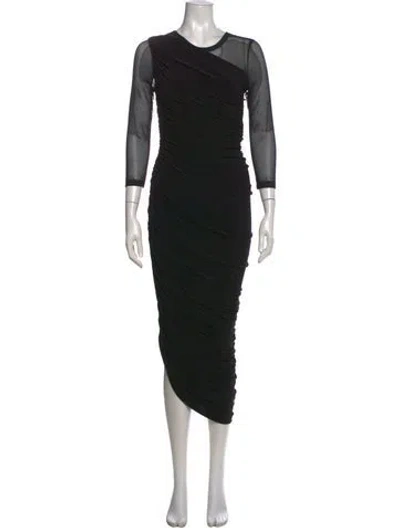 Pre-owned Norma Kamali Crew Neck Long Dress In Black