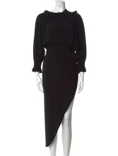 Pre-owned Norma Kamali Crew Neck Long Dress In Black