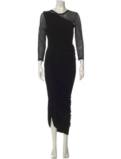 Pre-owned Norma Kamali Crew Neck Long Dress In Black
