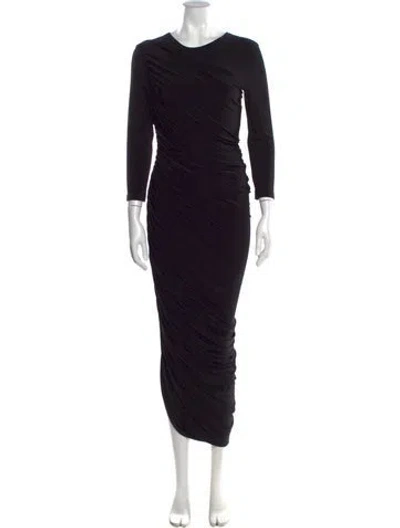 Pre-owned Norma Kamali Crew Neck Long Dress In Black