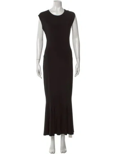 Pre-owned Norma Kamali Crew Neck Long Dress In Black