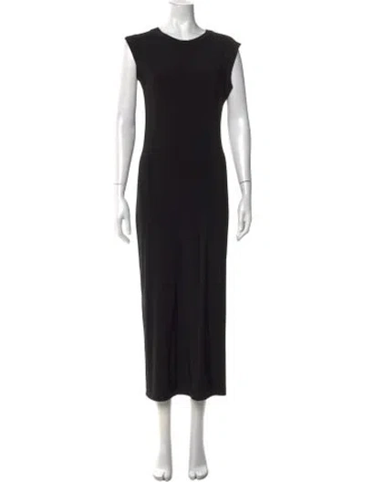 Pre-owned Norma Kamali Crew Neck Long Dress In Black
