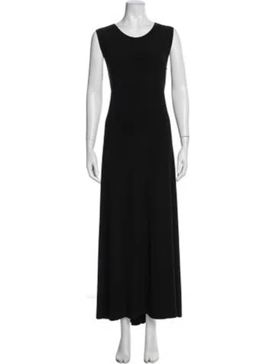 Pre-owned Norma Kamali Crew Neck Long Dress In Black