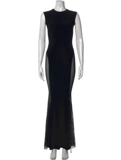 Pre-owned Norma Kamali Crew Neck Long Dress In Black