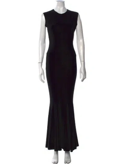 Pre-owned Norma Kamali Crew Neck Long Dress In Black