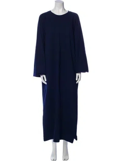 Pre-owned Norma Kamali Crew Neck Long Dress In Blue