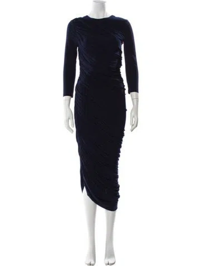 Pre-owned Norma Kamali Crew Neck Long Dress In Blue