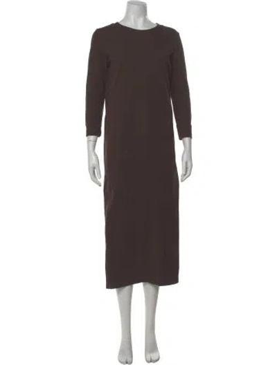 Pre-owned Norma Kamali Crew Neck Long Dress In Brown