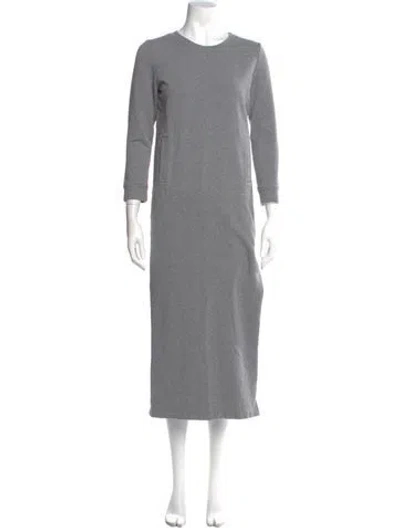 Pre-owned Norma Kamali Crew Neck Long Dress In Gray