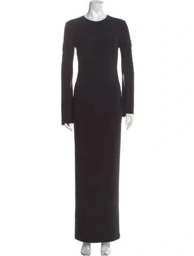 Pre-owned Norma Kamali Crew Neck Long Dress In Gray