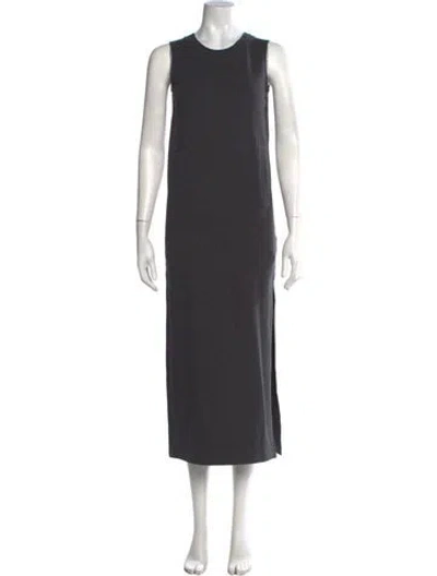 Pre-owned Norma Kamali Crew Neck Long Dress In Gray