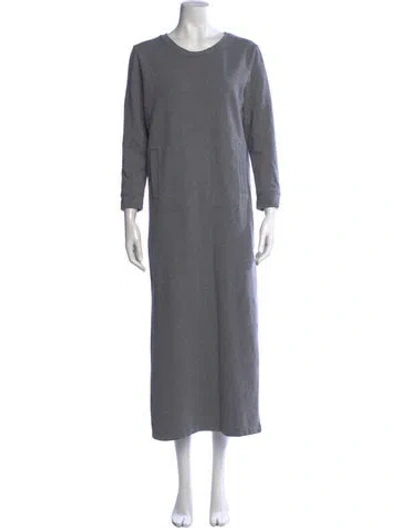 Pre-owned Norma Kamali Crew Neck Long Dress In Gray