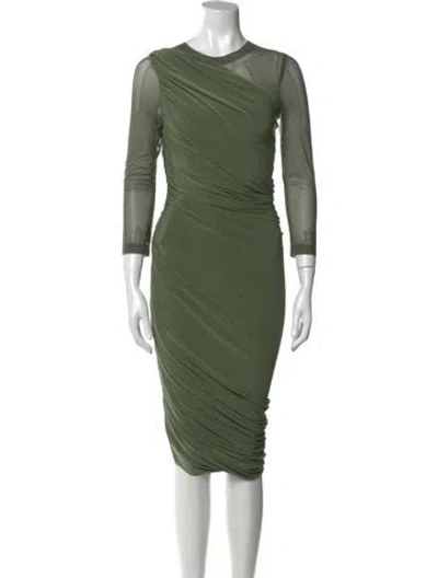 Pre-owned Norma Kamali Crew Neck Long Dress In Green
