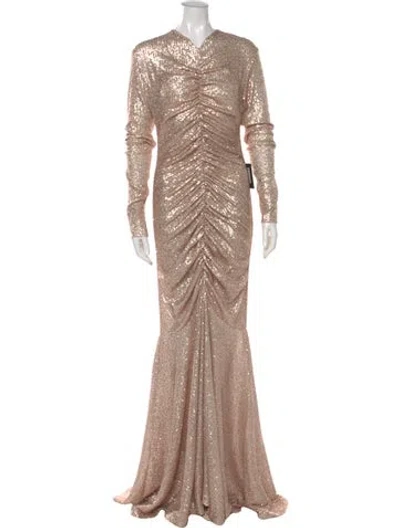 Pre-owned Norma Kamali Crew Neck Long Dress In Neutral