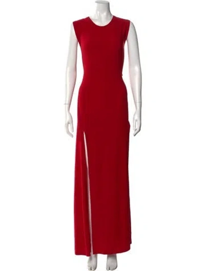 Pre-owned Norma Kamali Crew Neck Long Dress In Red