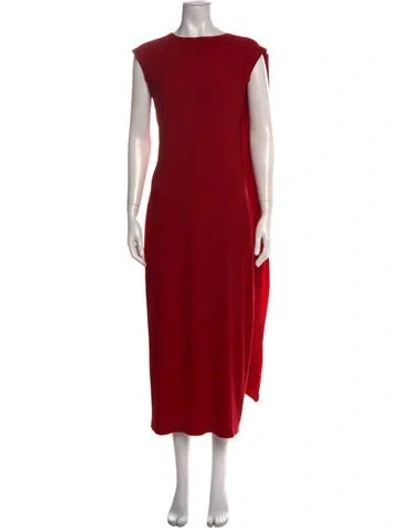 Pre-owned Norma Kamali Crew Neck Long Dress In Red