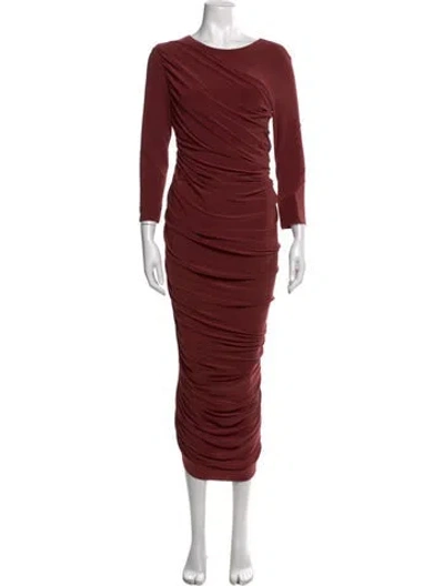 Pre-owned Norma Kamali Crew Neck Long Dress In Red