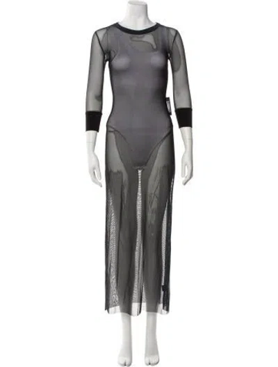 Pre-owned Norma Kamali Crew Neck Long Dress W/ Tags In Black