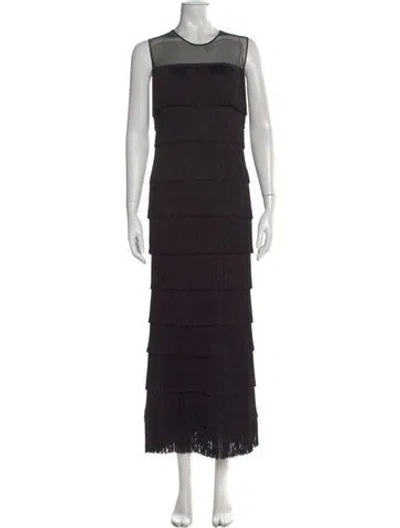 Pre-owned Norma Kamali Crew Neck Long Dress W/ Tags In Black
