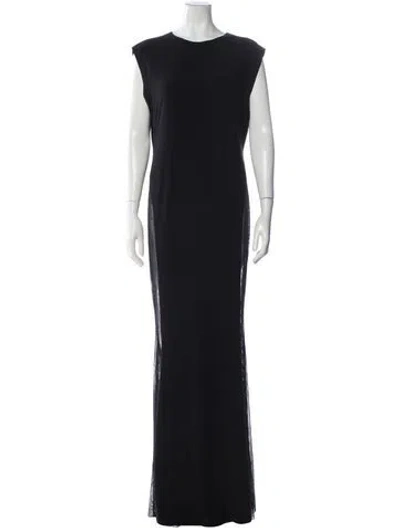 Pre-owned Norma Kamali Crew Neck Long Dress W/ Tags In Blue