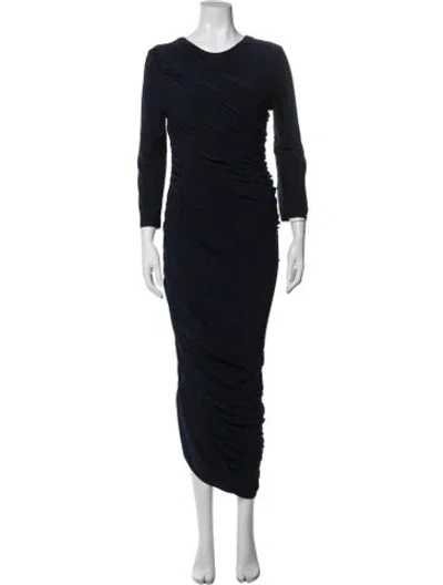 Pre-owned Norma Kamali Crew Neck Long Dress W/ Tags In Blue