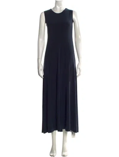 Pre-owned Norma Kamali Crew Neck Long Dress W/ Tags In Blue