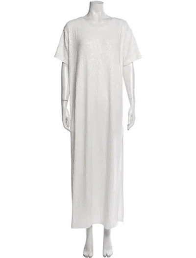 Pre-owned Norma Kamali Crew Neck Long Dress In White