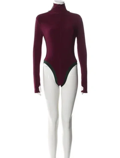 Pre-owned Norma Kamali Crew Neck Long Sleeve Bodysuit In Pink