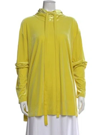 Pre-owned Norma Kamali Crew Neck Long Sleeve Hoodie In Yellow