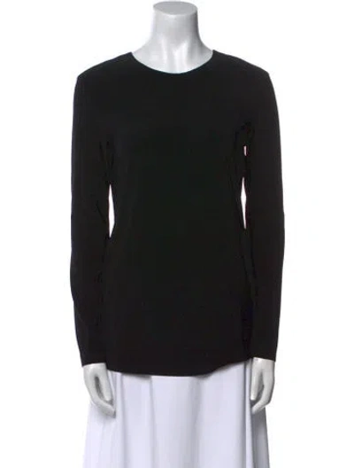 Pre-owned Norma Kamali Crew Neck Long Sleeve Top In Black