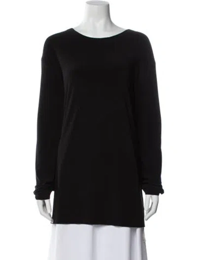 Pre-owned Norma Kamali Crew Neck Long Sleeve Top In Black