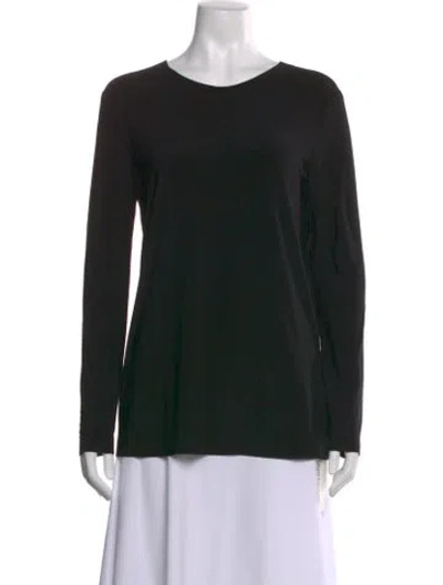 Pre-owned Norma Kamali Crew Neck Long Sleeve Top In Black