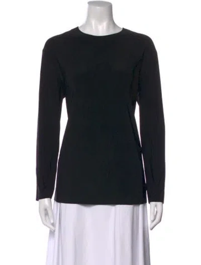 Pre-owned Norma Kamali Crew Neck Long Sleeve Top In Black