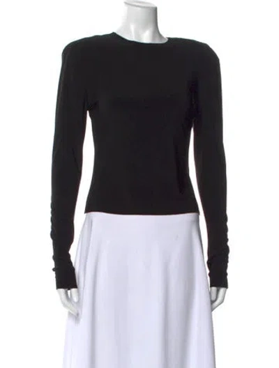 Pre-owned Norma Kamali Crew Neck Long Sleeve Top In Black