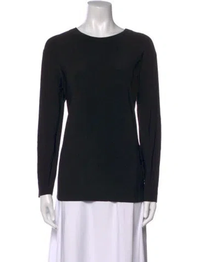 Pre-owned Norma Kamali Crew Neck Long Sleeve Top In Black