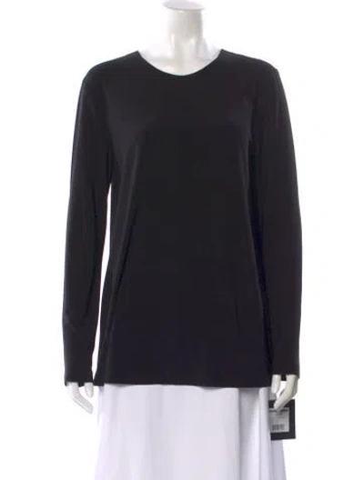 Pre-owned Norma Kamali Crew Neck Long Sleeve Top W/ Tags In Black