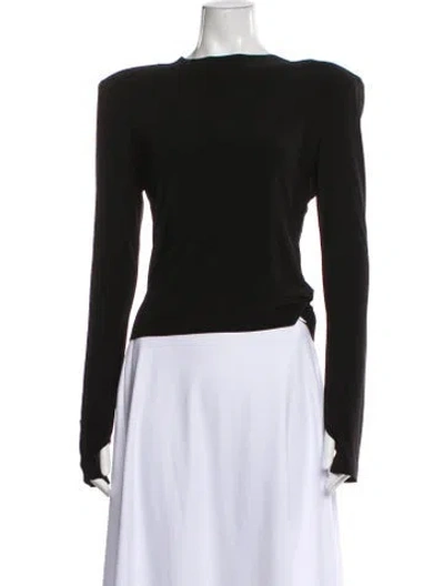 Pre-owned Norma Kamali Crew Neck Long Sleeve Top W/ Tags In Black