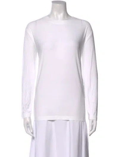 Pre-owned Norma Kamali Crew Neck Long Sleeve Top W/ Tags In White