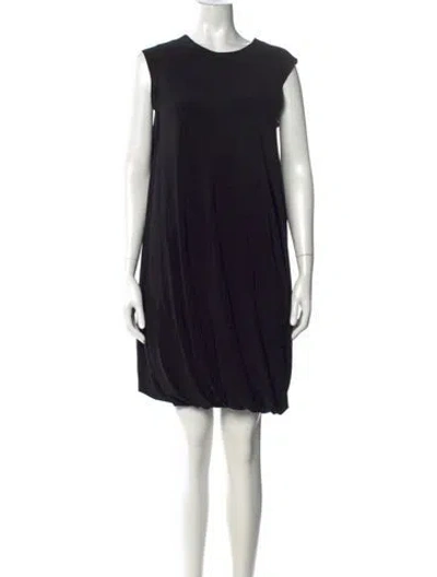 Pre-owned Norma Kamali Crew Neck Midi Length Dress In Black