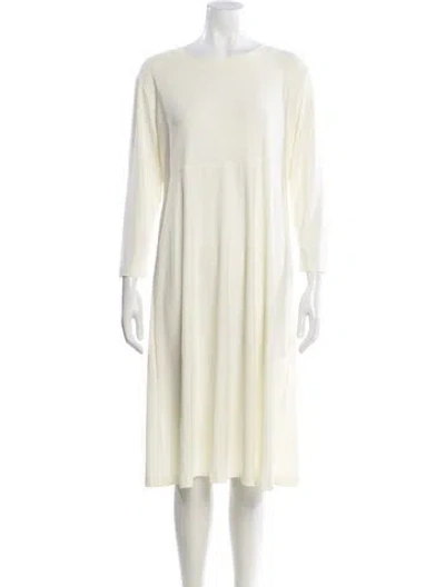 Pre-owned Norma Kamali Crew Neck Midi Length Dress In Neutral