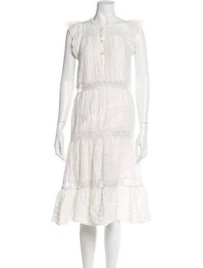Pre-owned Norma Kamali Crew Neck Midi Length Dress In Neutrals