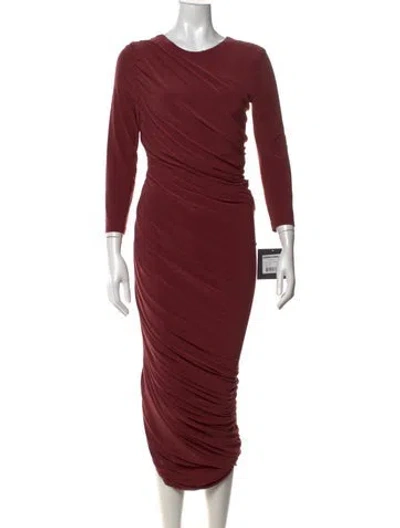Pre-owned Norma Kamali Crew Neck Midi Length Dress In Pink